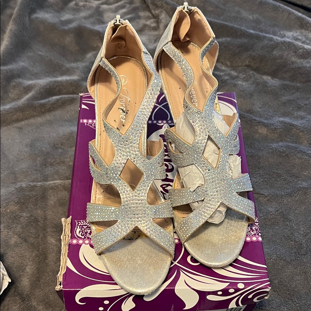 Silver Strappy Women's Sandals